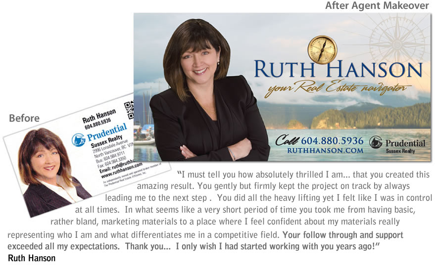 Before and after AgentMakeover brand makeover
