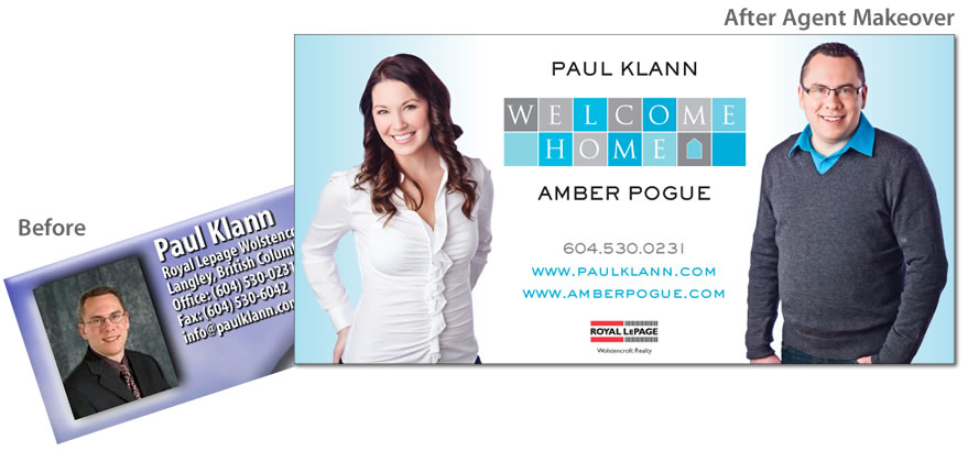 Before and after AgentMakeover brand makeover