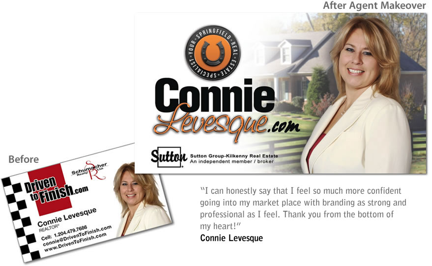 Before and after branding samples